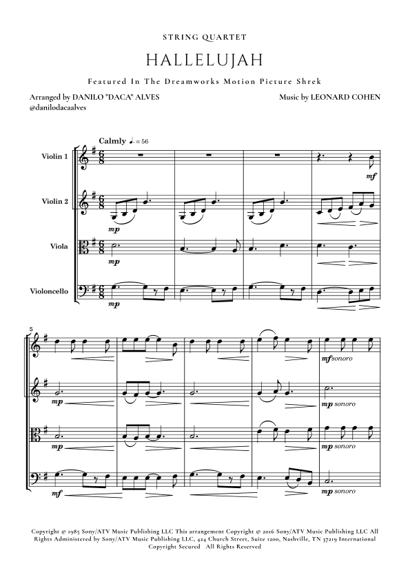 Hallelujah (arr. Danilo "Daca" Alves)