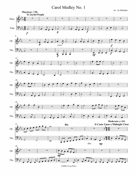 Carol Medley No. 1  for Oboe and Tuba (arr. Sy Brandon)