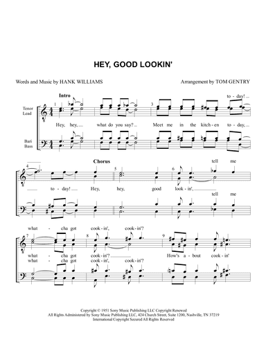 Hey, Good Lookin' (arr. Tom Gentry)