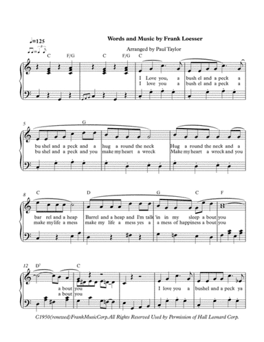 A Bushel And A Peck (arr. Paul Taylor)