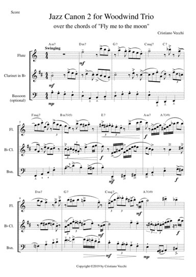 Jazz Canon 2 for Woodwind Trio