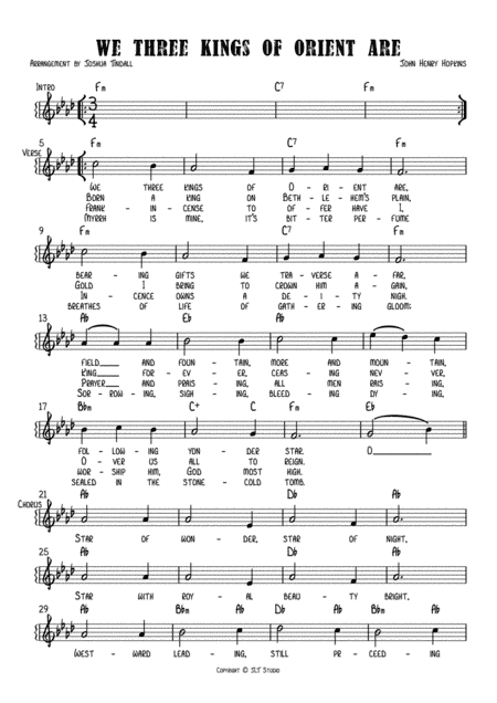 We Three Kings Of Orient Are (arr. Joshua Tindall)