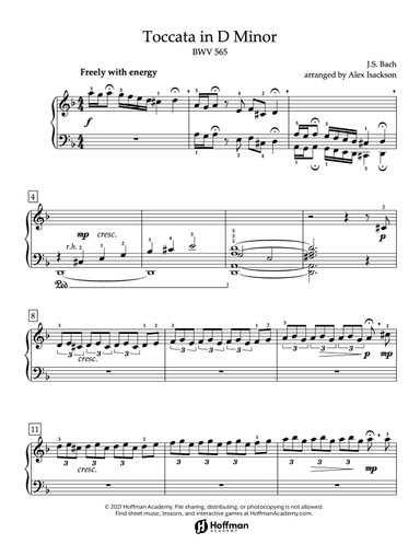 Toccata in D minor (from J.S. Bach's Toccata and Fugue in D minor) (arr. Alex Isackson, Hoffman Academy)