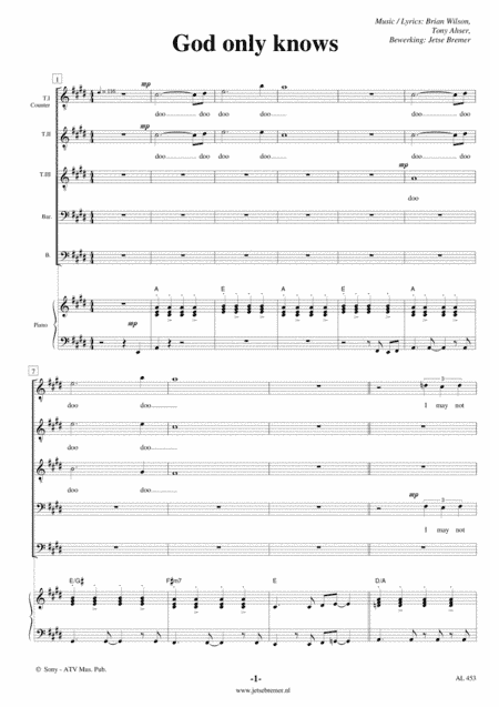 God Only Knows (arr. Jetse Bremer)