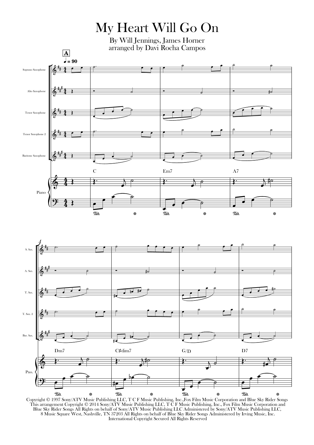 My Heart Will Go On (love Theme From 'titanic') (arr. Davi Rocha Campos)