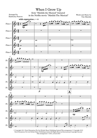 When I Grow Up (arr. Wind Sheet Music Arrangements)