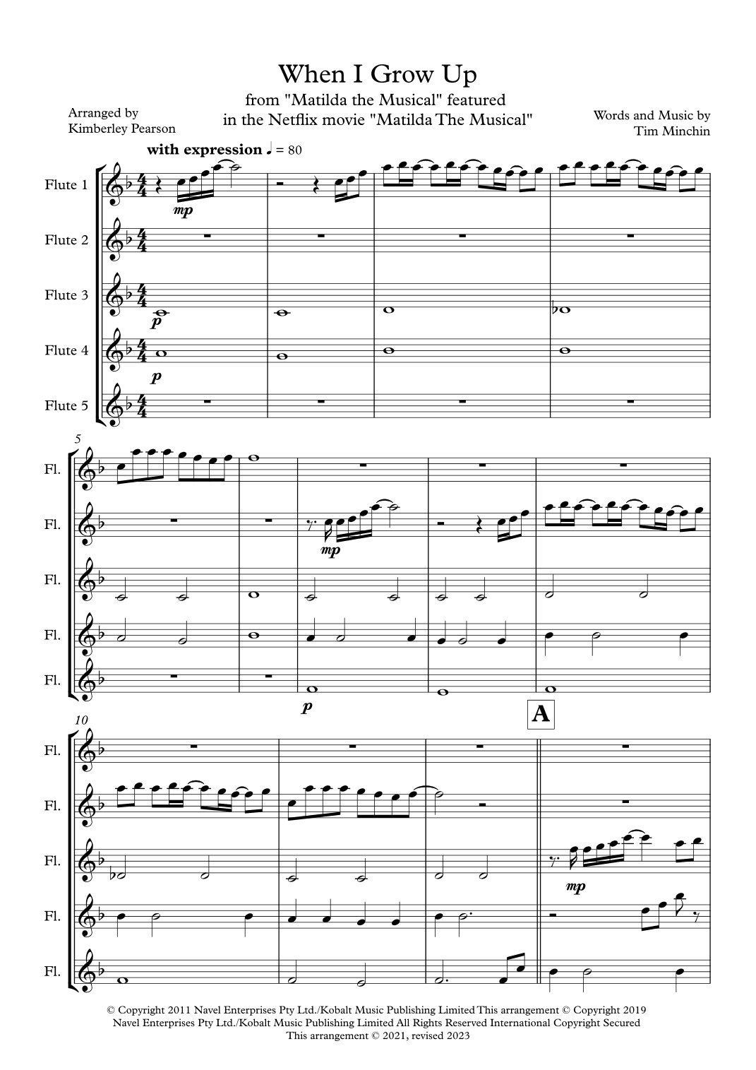 When I Grow Up (arr. Wind Sheet Music Arrangements)