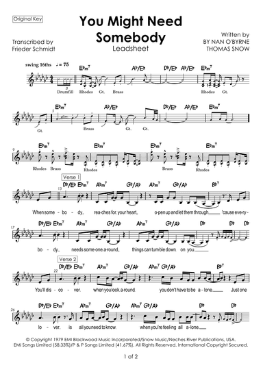 You Might Need Somebody (arr. Frieder Schmidt)