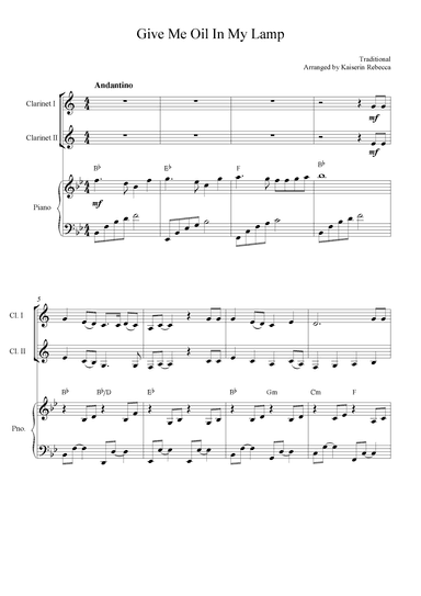 Give Me Oil in My Lamp (arr. Kaiserin Rebecca)