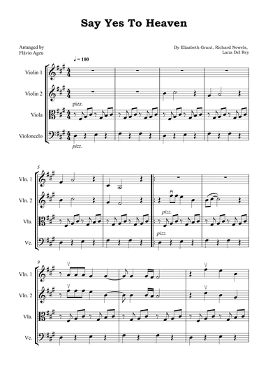 Say Yes To Heaven (arr. Flávio Ageu)