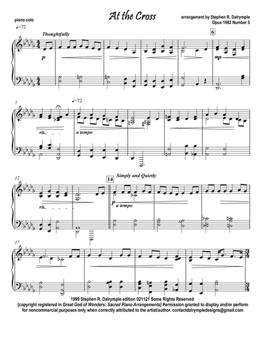 At the Cross (Watts and Hudson) arranged for piano solo by Stephen R Dalrymple (arr. Stephen R Dalrymple (Dalrymple Designs))