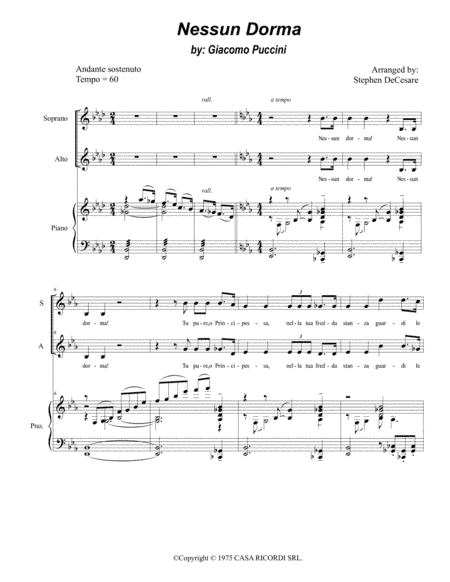 Nessun Dorma (arr. Stephen DeCesare)