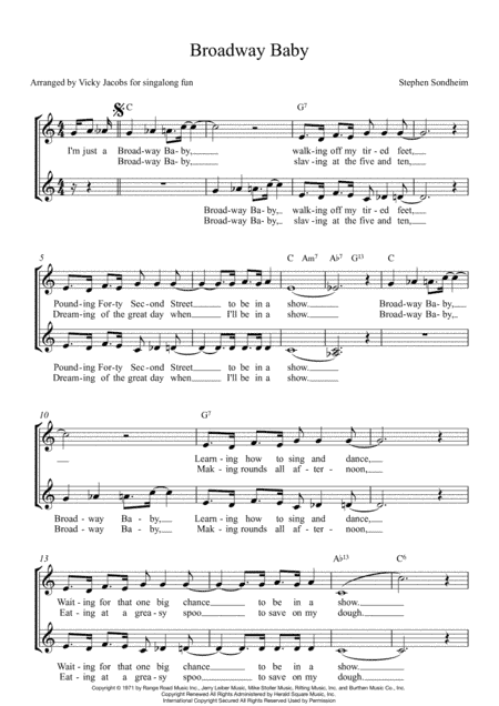 Broadway Baby (arr. Vicky Jacobs)