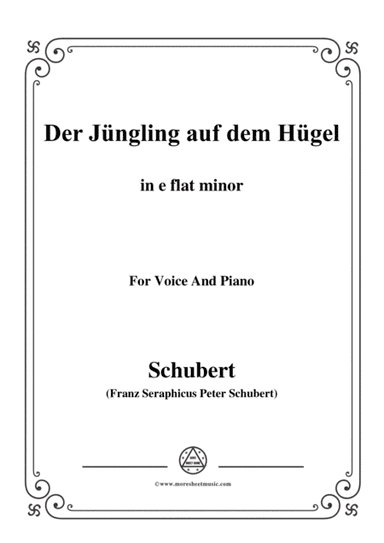 Schubert-Der Jüngling auf dem Hügel,in e flat minor,Op.8 No.1,for Voice and Piano (arr. MSM)