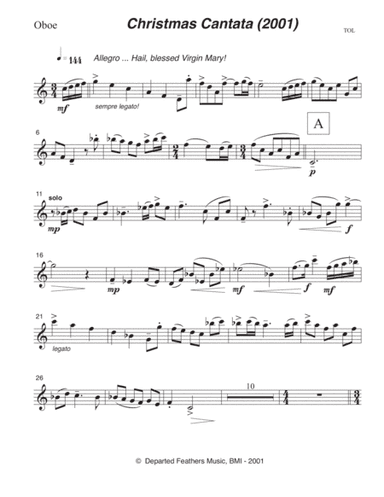 Christmas Cantata (2001) oboe part