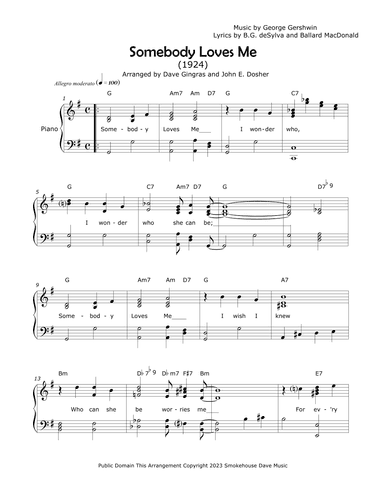 Somebody Loves Me (arr. Dave Gingras and John E. Dosher)
