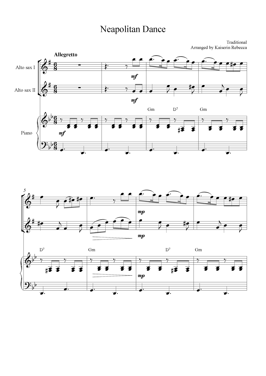 Neapolitan Dance (arr. Kaiserin Rebecca)