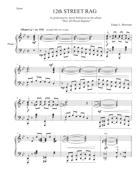 12th Street Rag (arr. Aaron Robinson)