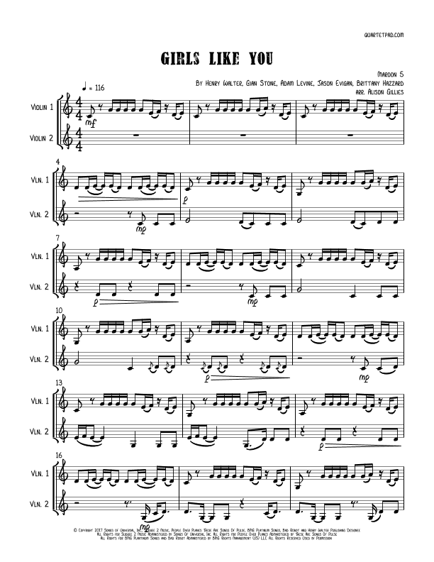 Girls Like You (arr. Alison Gillies)