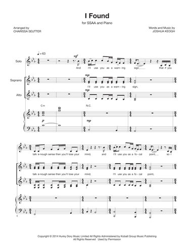 I Found (arr. Charissa Seutter)
