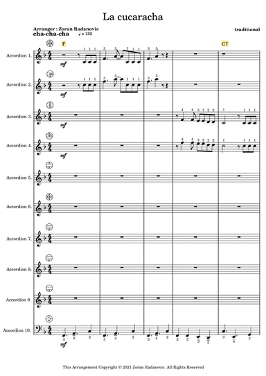 La cucaracha - for accordion orchestra (arr. Zoran Radanovic)