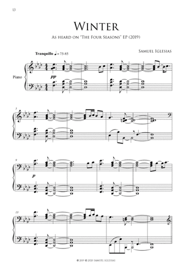 "Winter" (Full Transcription+The Improviser's Version) - from The Four Seasons Songbook