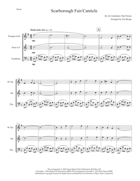 Scarborough Fair/canticle (arr. Jim Bicigo)