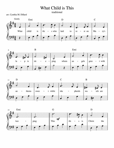 What Child is this (arr. Cynthia Marie Dillard)