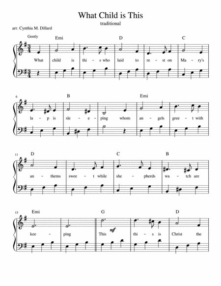 What Child is this (arr. Cynthia Marie Dillard)