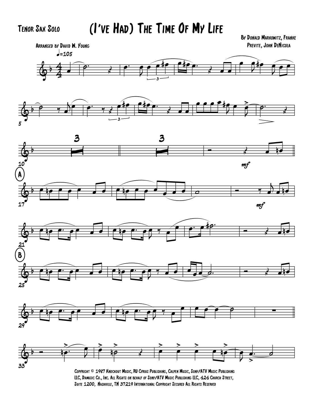 (i've Had) The Time Of My Life (arr. David W. Young)