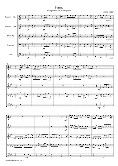 Speer Sonata (arr. Edition Maulwurf)