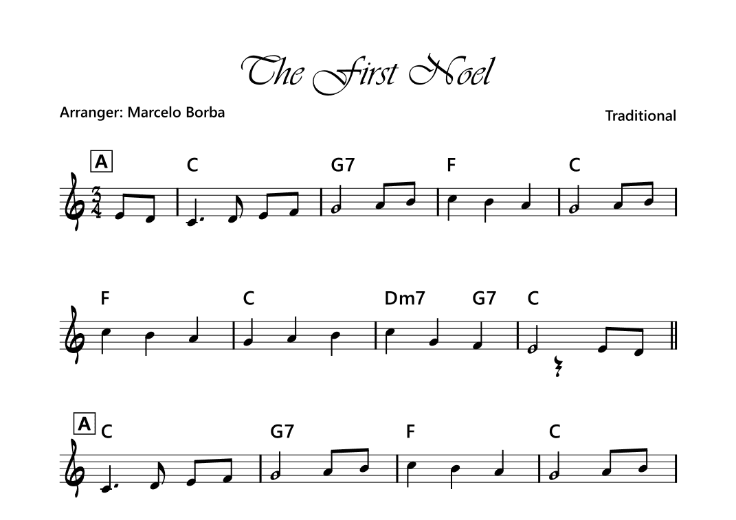 The First Noel (Leadsheet) (arr. Marcelo Borba)