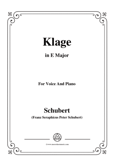 Schubert-Klage(Lament),in E Major,D.415,for Voice and Piano (arr. MSM)