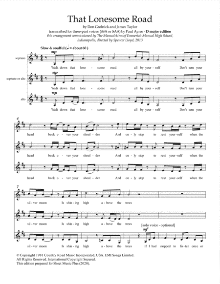 That Lonesome Road (arr. Paul Ayres)