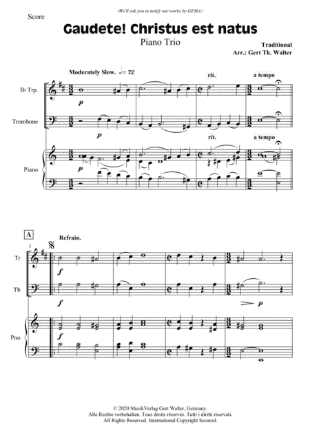 Gaudete! Christus Est Natus (arr. Gert Th. Walter)