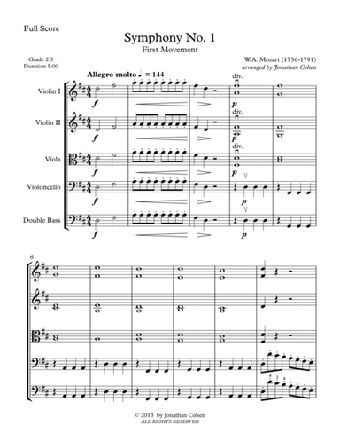 Mozart Symphony No. 1 K16 (arr. Jonathan Cohen)