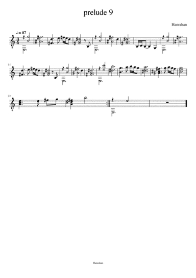 Prelude no.9 for classical guitar