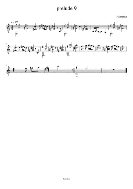 Prelude no.9 for classical guitar