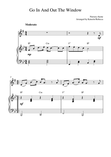 Go In And Out The Window (for alto saxophone solo and piano accompaniment) (arr. Kaiserin Rebecca)