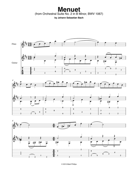 "Menuet" from Orchestral Suite No. 2 in B Minor, BWV 1067 (arr. Mark Phillips)