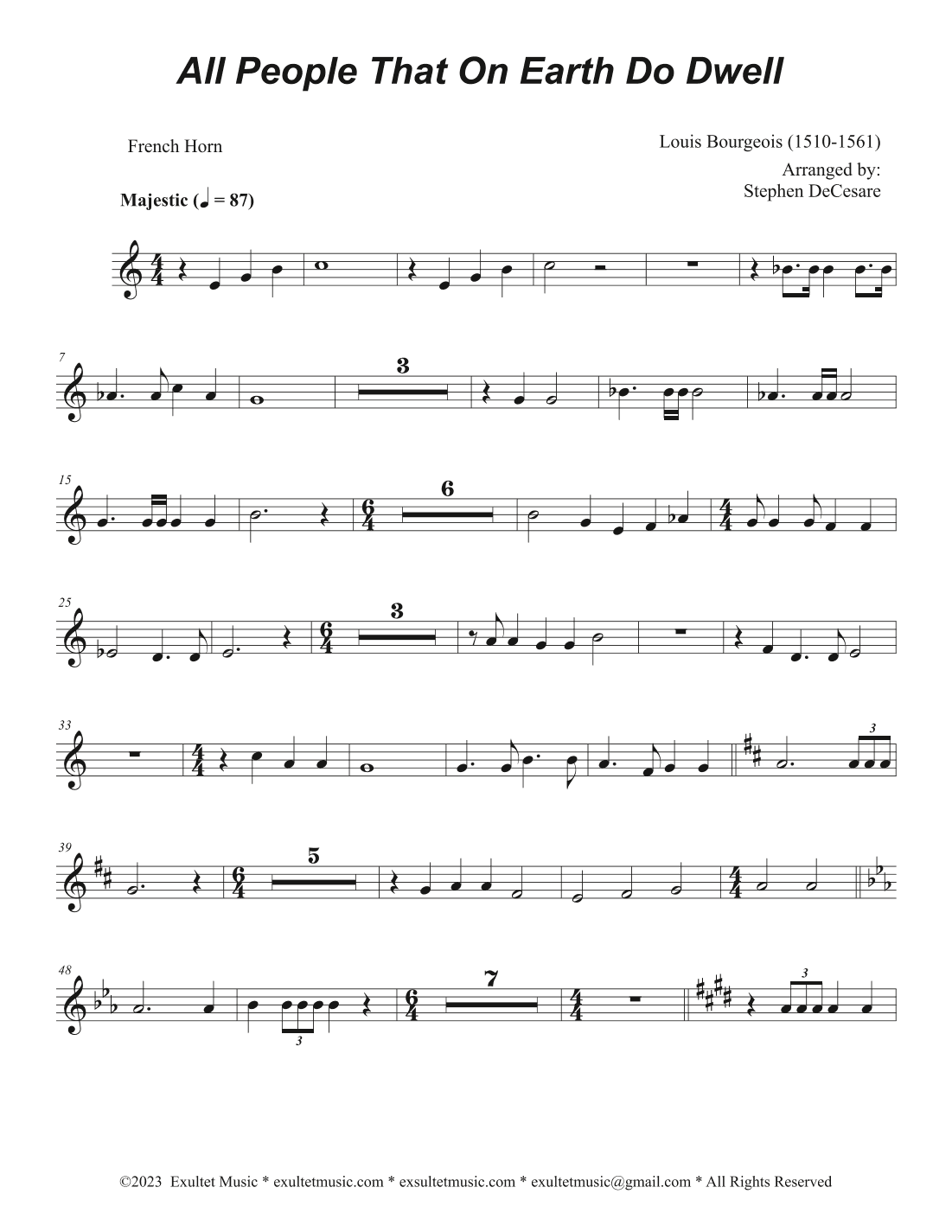 All People That On Earth Do Dwell (Accompaniment Package) (Brass Quartet) (Key of F) (arr. Stephen DeCesare)