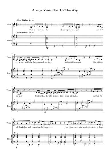Always Remember Us This Way (arr. Kevin P Holdgate)