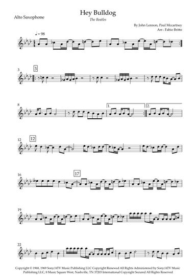 Hey Bulldog (arr. Fabio Britto)