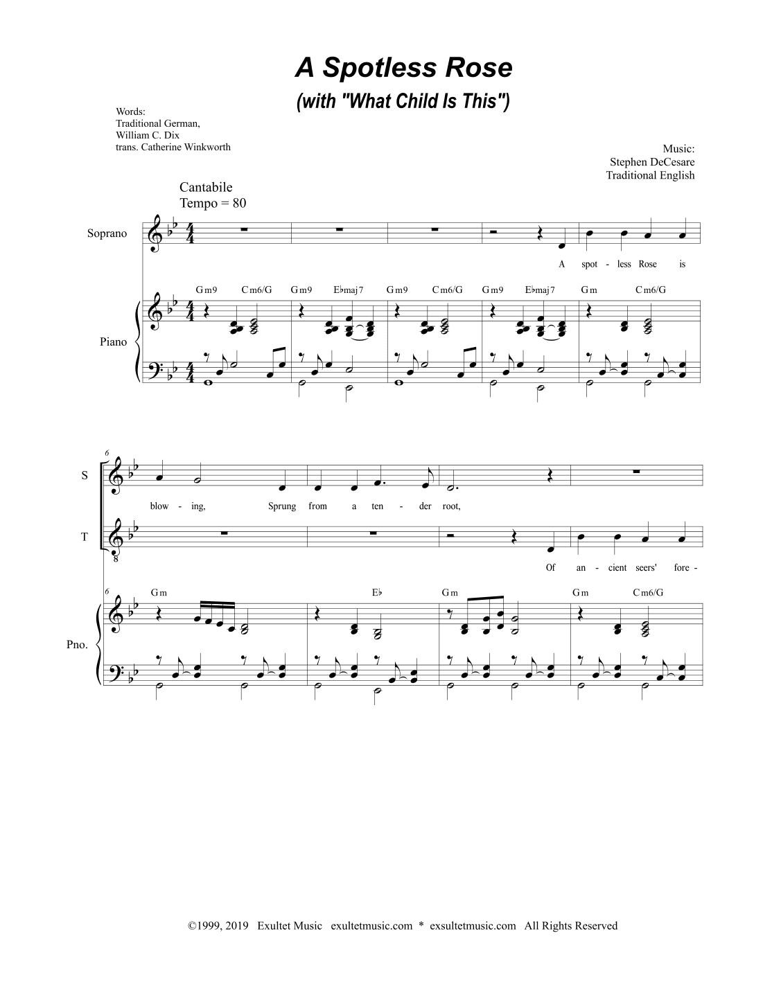 A Spotless Rose (with "What Child Is This") (Duet for Soprano and Tenor solo)