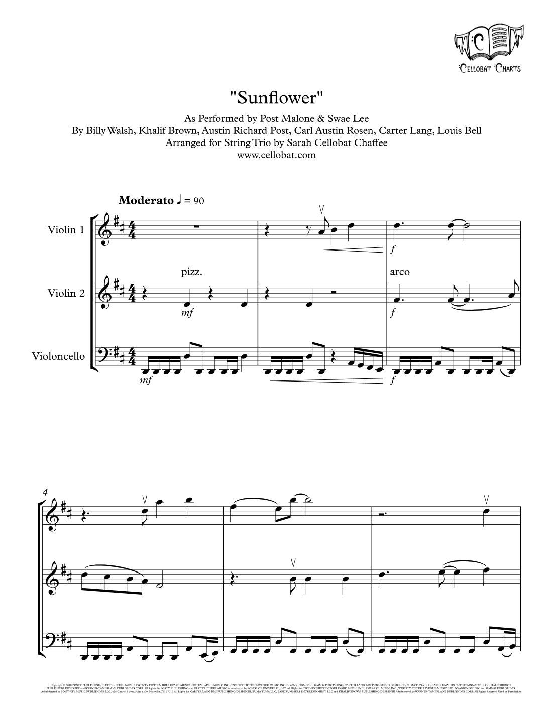 Sunflower (arr. Sarah Cellobat Chaffee)