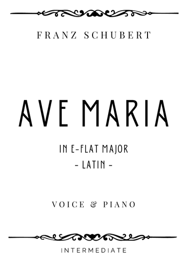 Schubert - Ave Maria in E-Flat Major - Intermediate (arr. Piacere Music Sheets)