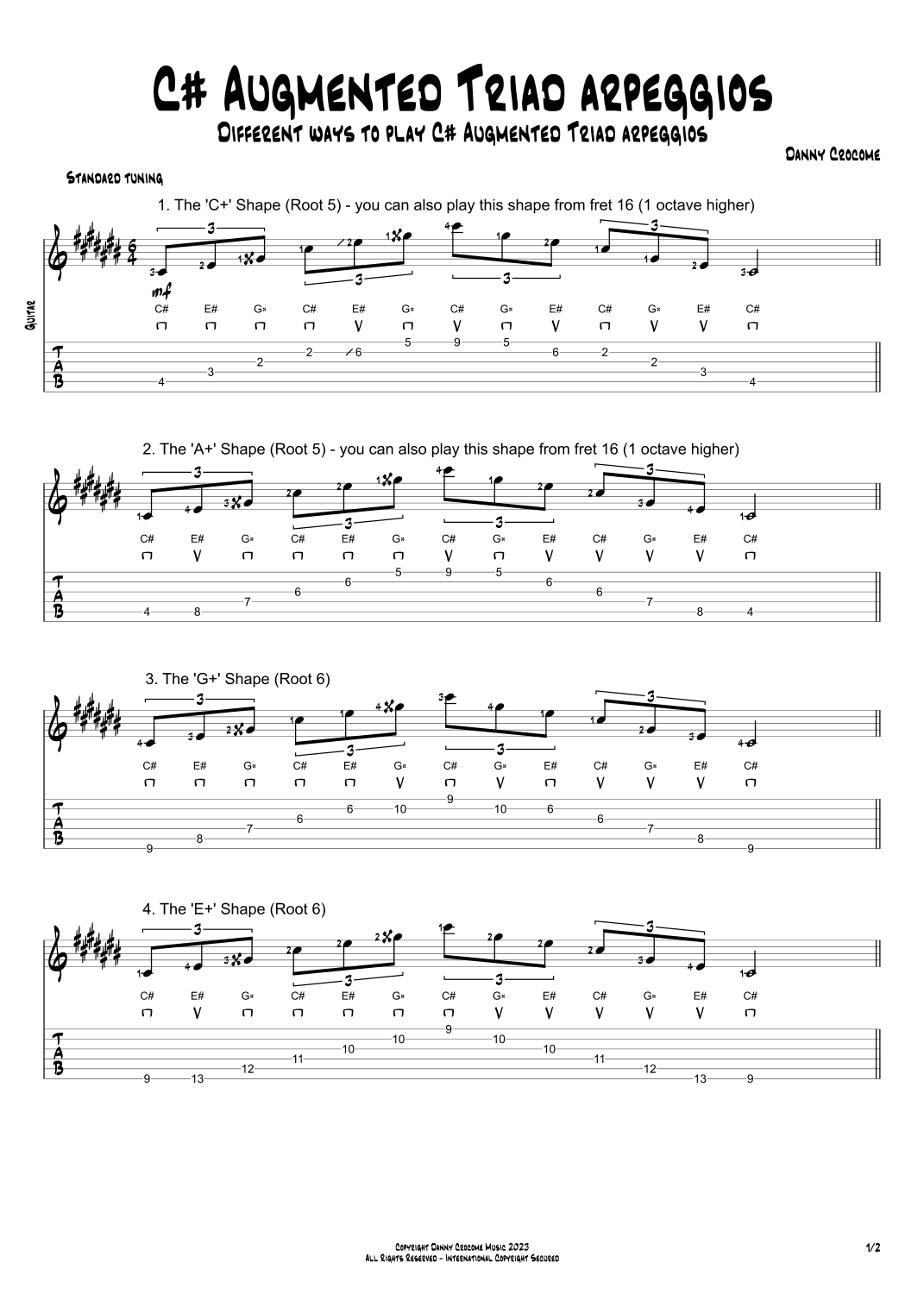 C# Augmented Triad Arpeggios (5 Ways to Play)