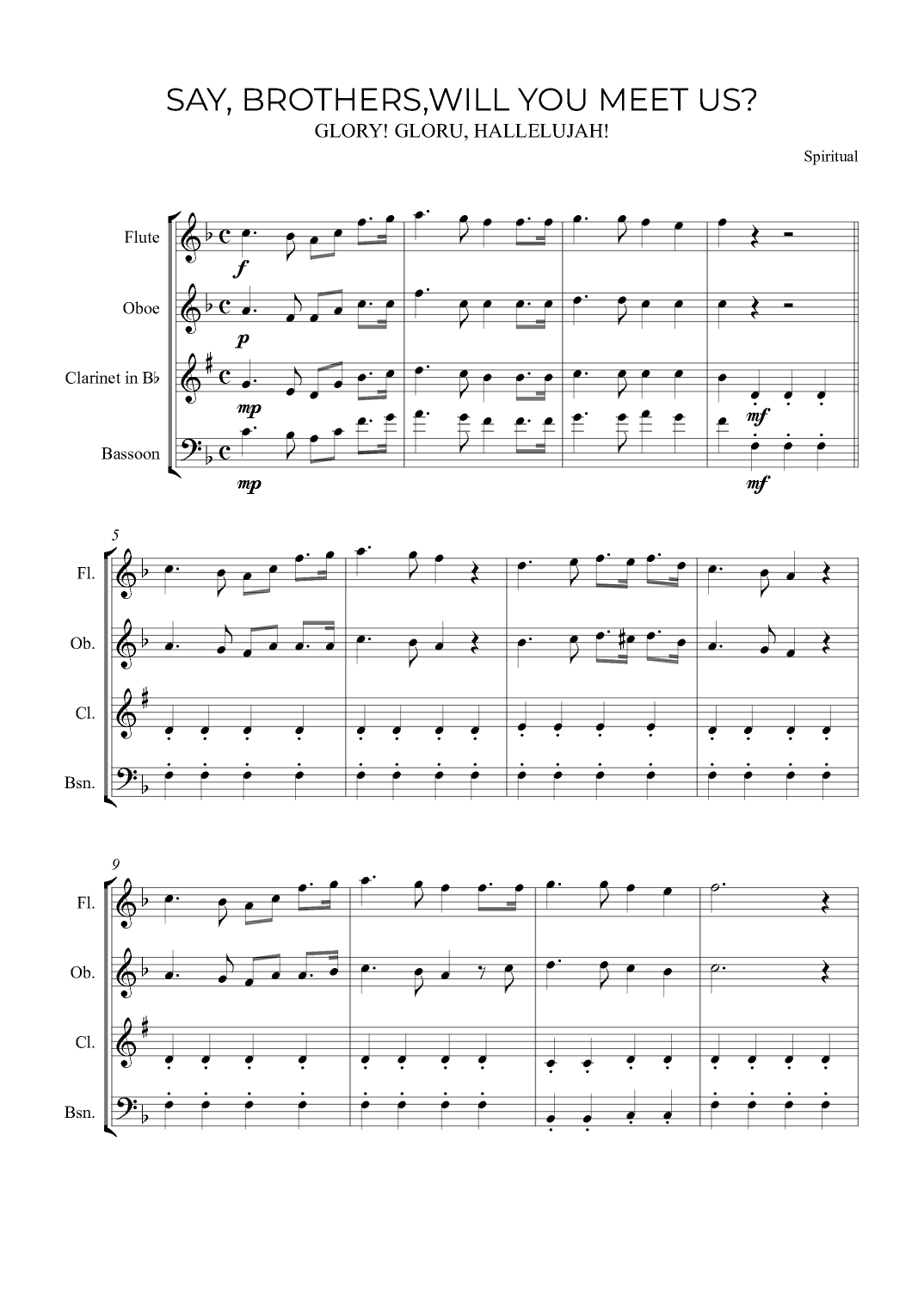 SAY, BROTHERS,WILL YOU MEET US (arr. Alex Nunes Rodrigues)