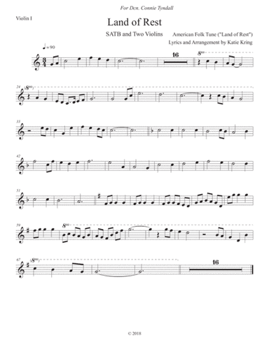 Land of Rest - SATB with Two Violins (Violin Parts) (arr. Resplendence Music)