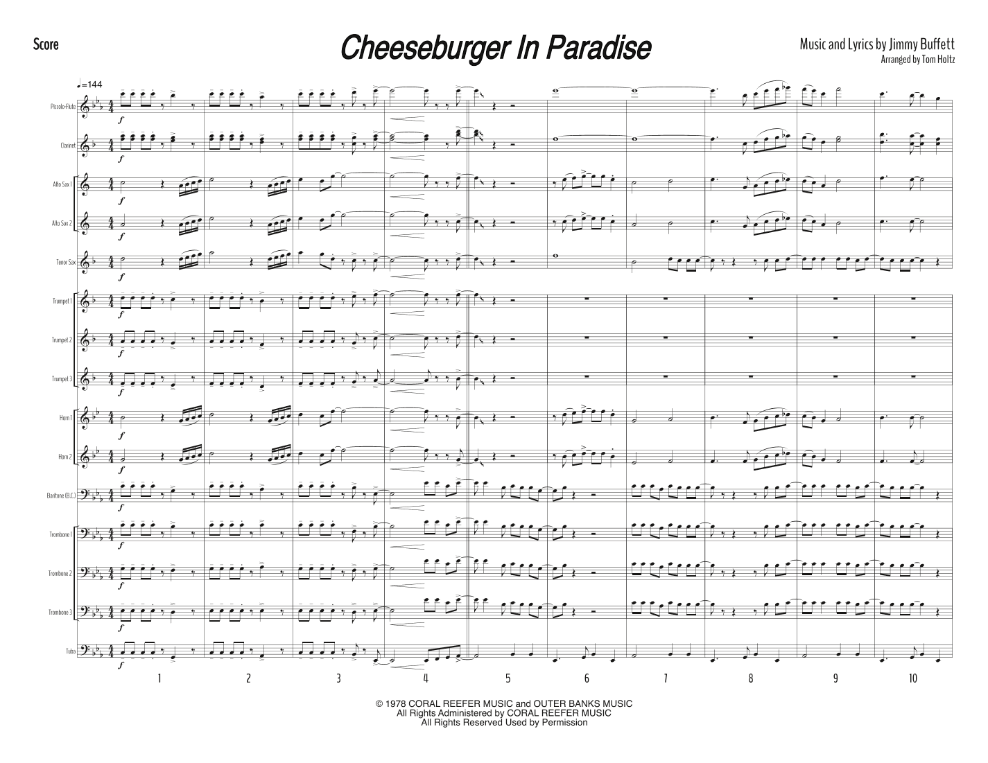 Cheeseburger In Paradise (arr. Tom Holtz)